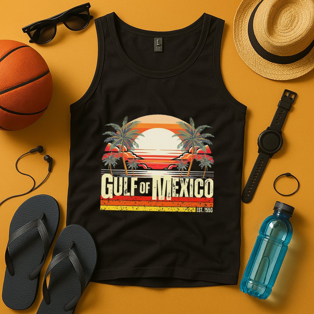 Gulf Of Mexico Forever Vintage Beach Retro Sunset Tank Top