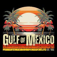 Gulf Of Mexico Forever Vintage Beach Retro Sunset Tank Top