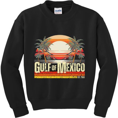 Gulf Of Mexico Forever Vintage Beach Retro Sunset Kids Sweatshirt