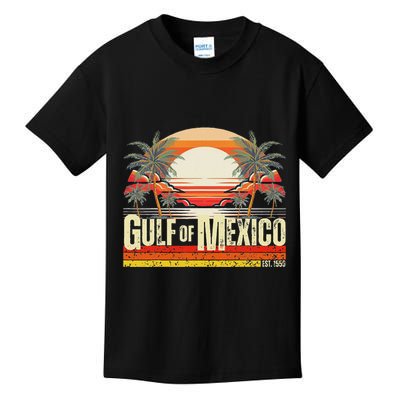 Gulf Of Mexico Forever Vintage Beach Retro Sunset Kids T-Shirt