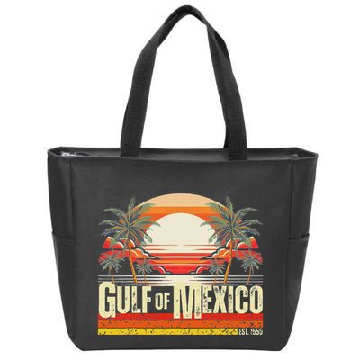 Gulf Of Mexico Forever Vintage Beach Retro Sunset Zip Tote Bag