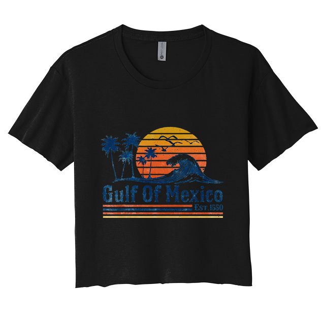 Gulf Of Mexico Est 1550 Retro Vintage Beach .Png Crop Top