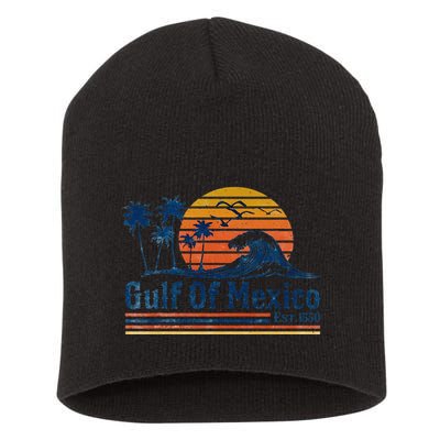 Gulf Of Mexico Est 1550 Retro Vintage Beach .Png Short Acrylic Beanie