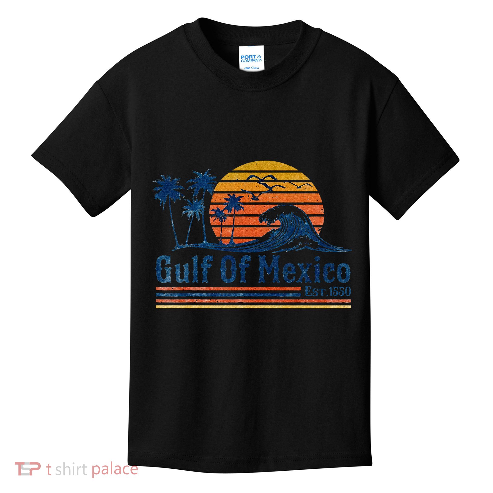 Gulf Of Mexico Est 1550 Retro Vintage Beach .Png Kids T-Shirt