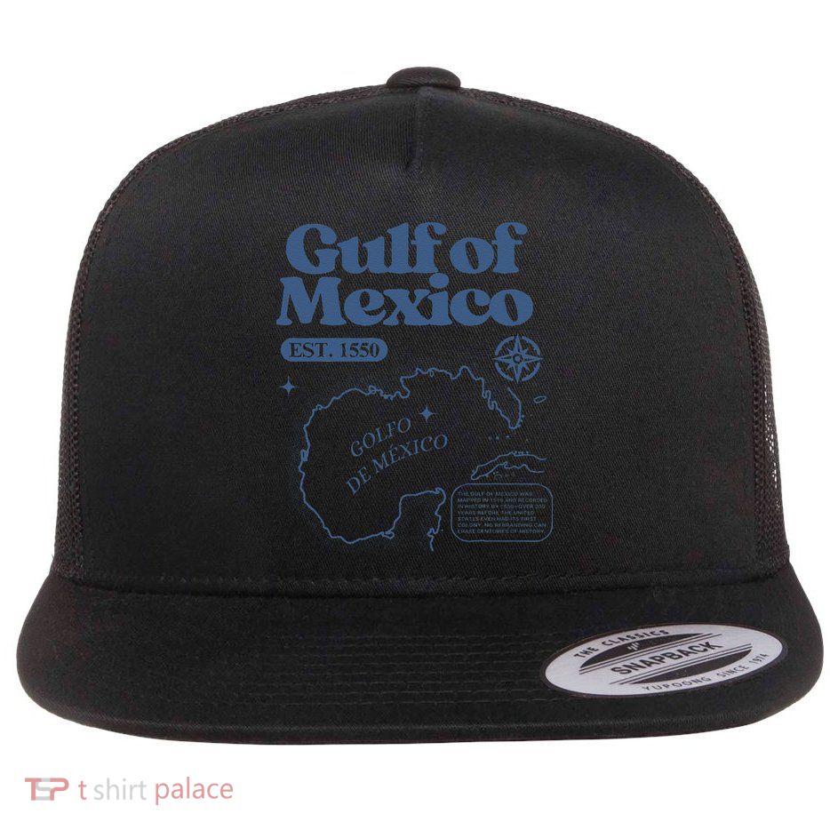 Gulf Of Mexico Est 1550 Golfo De MéXico Historic Map Flat Bill Trucker Hat