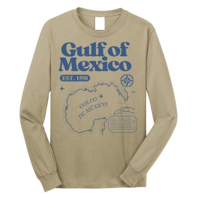 Gulf Of Mexico Est 1550 Golfo De MéXico Historic Map Long Sleeve Shirt