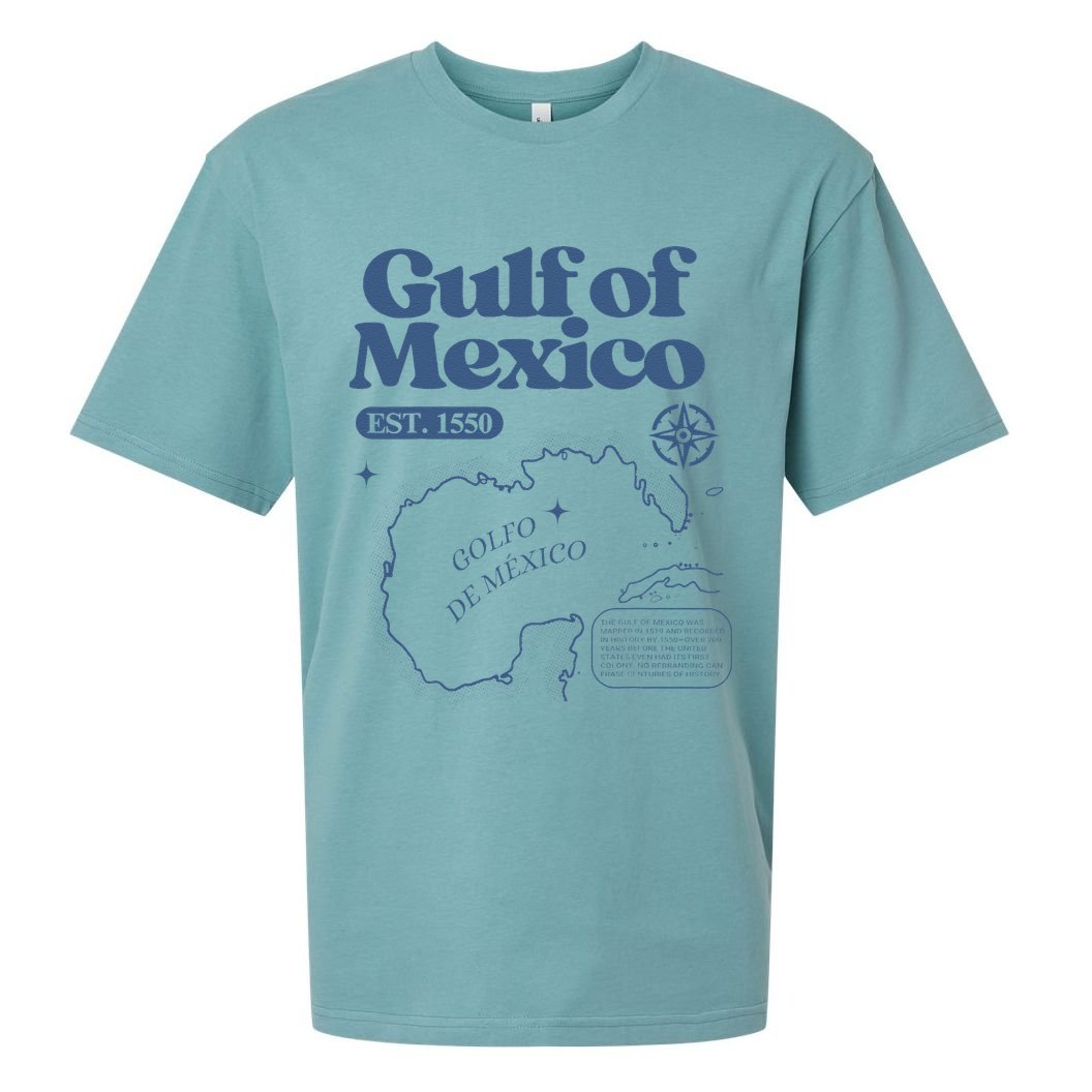 Gulf Of Mexico Est 1550 Golfo De MéXico Historic Map Sueded Cloud Jersey T-Shirt