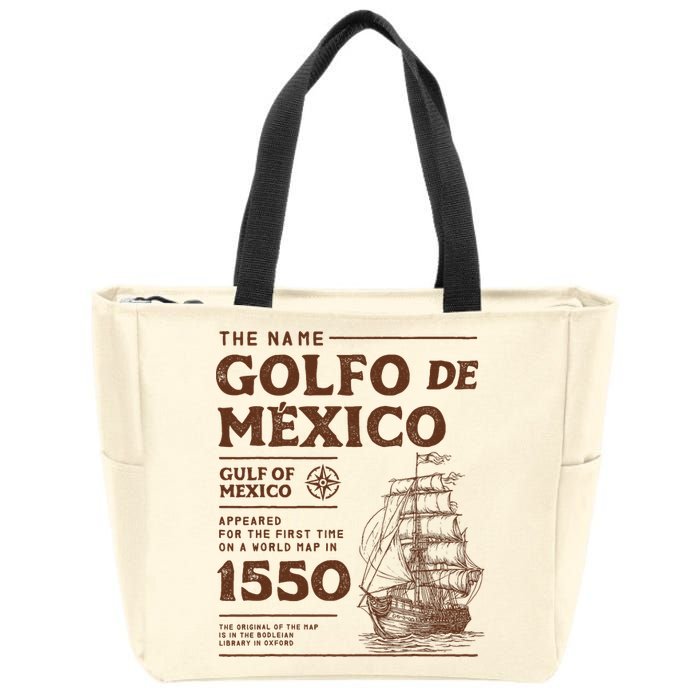 Gulf Of Mexico Name Origin 1550 Zip Tote Bag