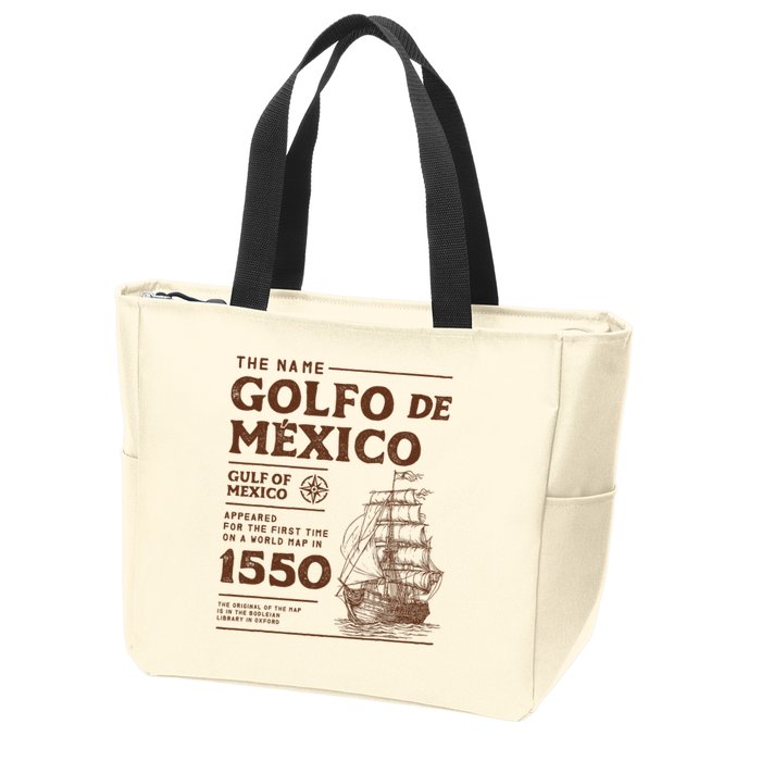 Gulf Of Mexico Name Origin 1550 Zip Tote Bag