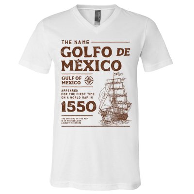 Gulf Of Mexico Name Origin 1550 V-Neck T-Shirt