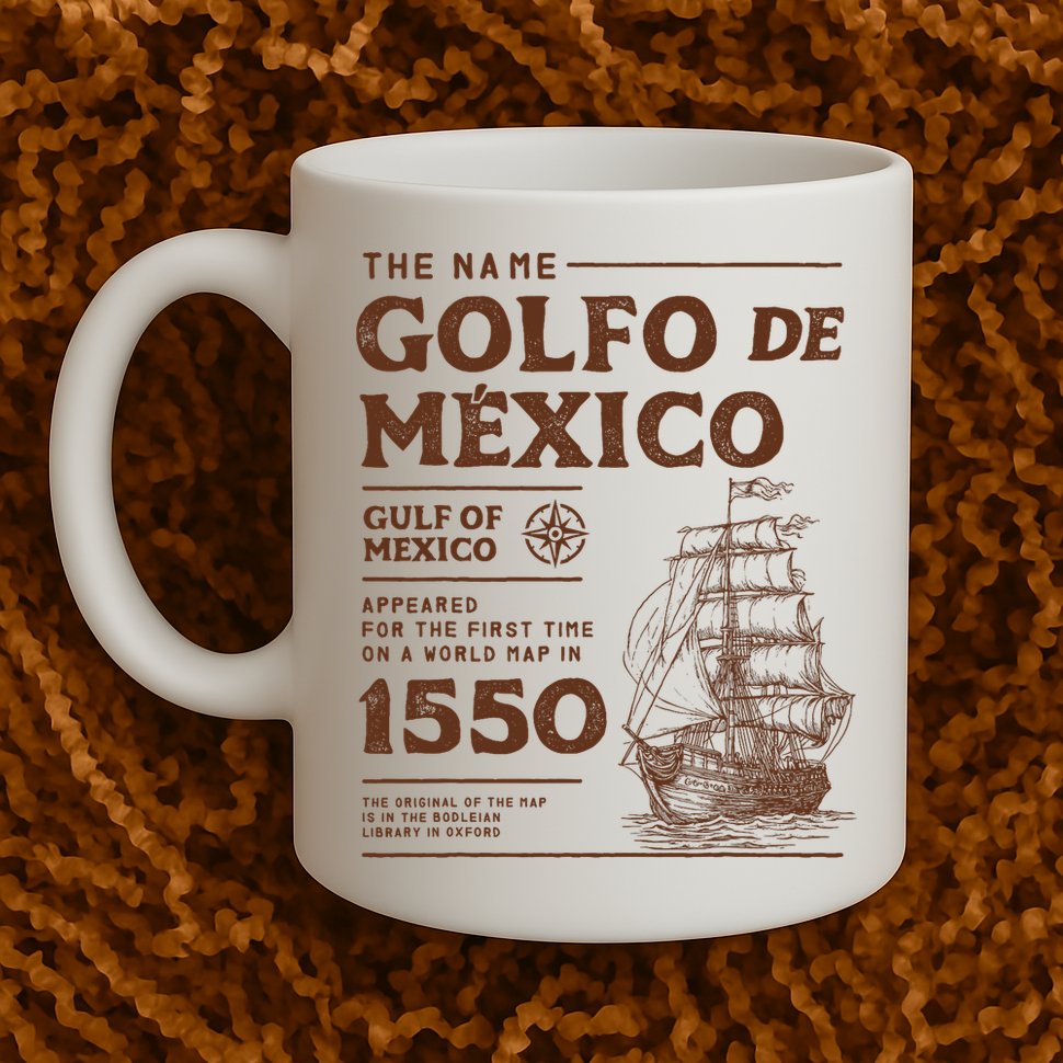 Gulf Of Mexico Name Origin 1550 Mug