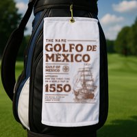 Gulf Of Mexico Name Origin 1550 Golf Towel