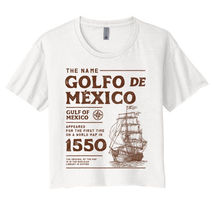 Gulf Of Mexico Name Origin 1550 Women's Crop Top Tee