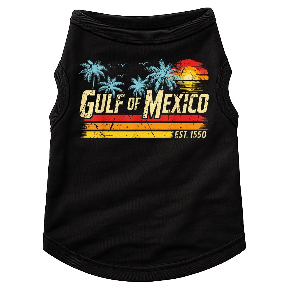 Gulf Of Mexico Forever Retro Vintage Beach Sunset Doggie Tank