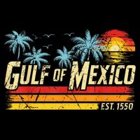 Gulf Of Mexico Forever Retro Vintage Beach Sunset Doggie Tank