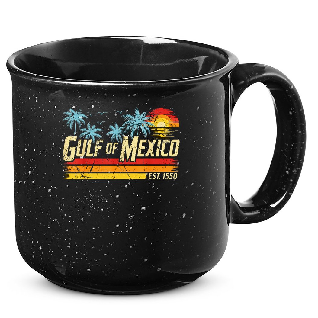 Gulf Of Mexico Forever Retro Vintage Beach Sunset 15oz Campfire Ceramic Mug