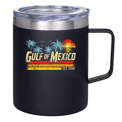 Gulf Of Mexico Forever Retro Vintage Beach Sunset 12oz Stainless Steel Coffee Mug