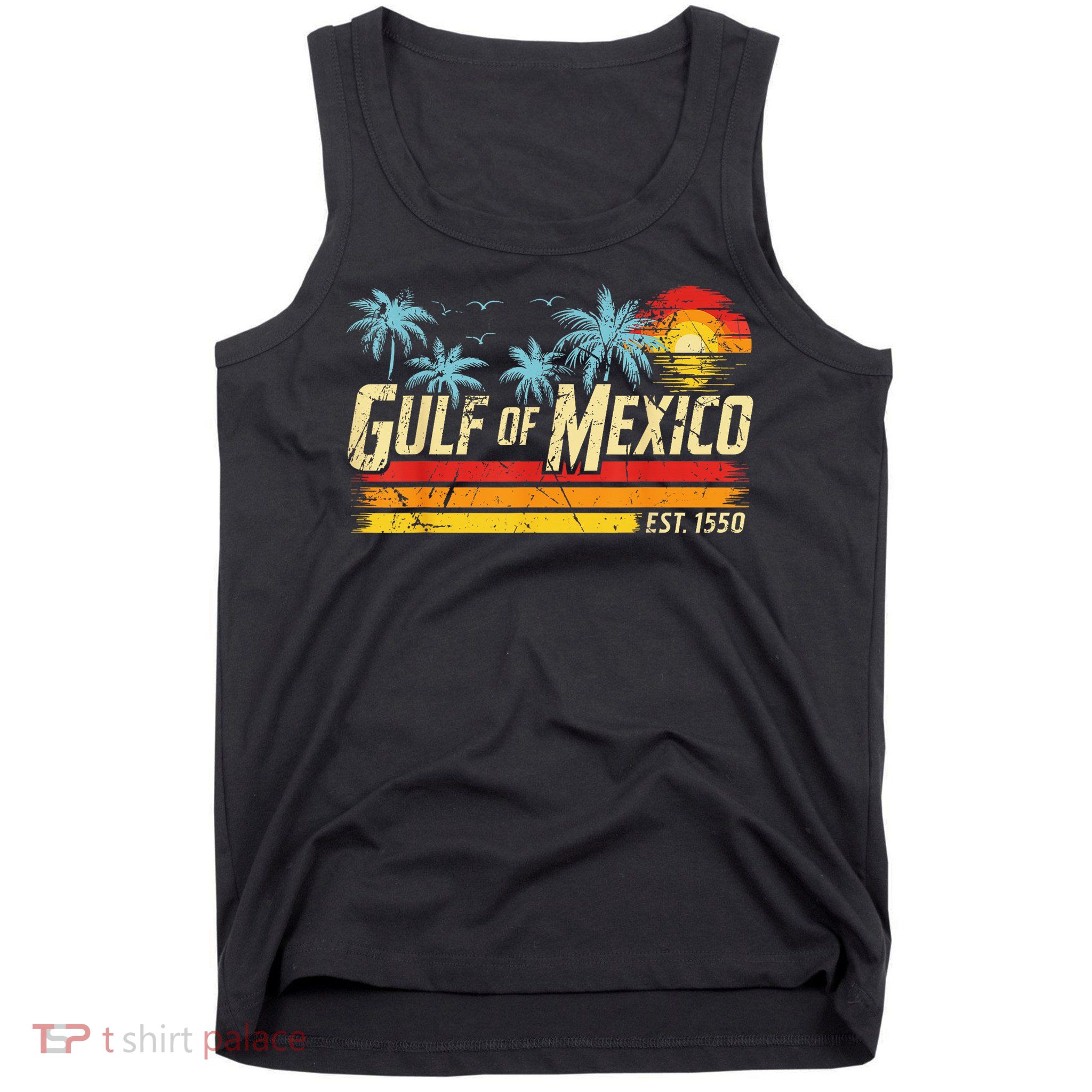 Gulf Of Mexico Forever Retro Vintage Beach Sunset Tank Top