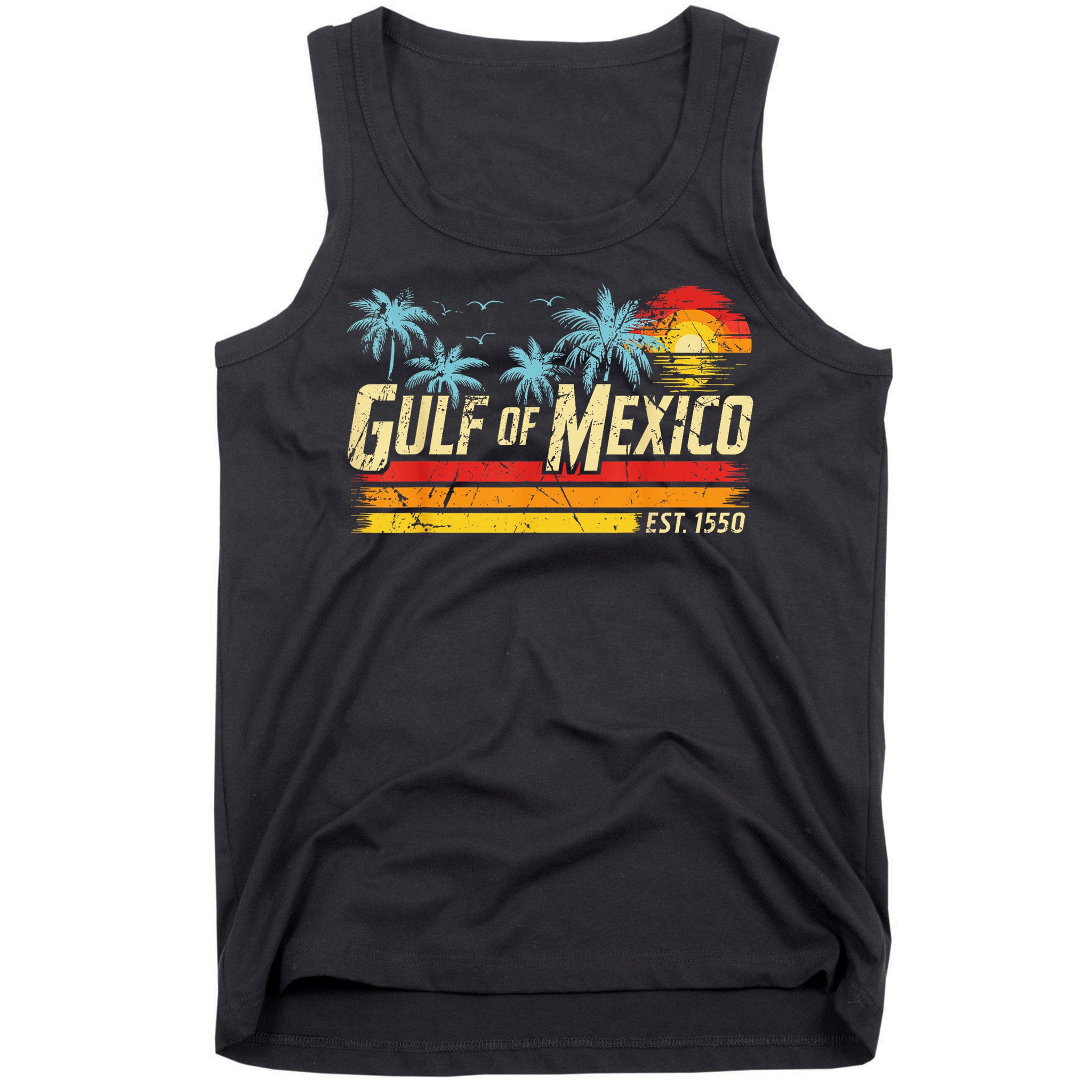 Gulf Of Mexico Forever Retro Vintage Beach Sunset Tank Top