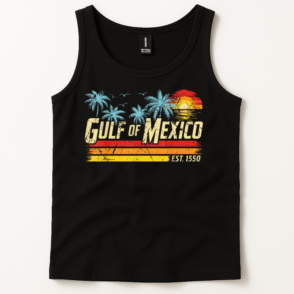 Gulf Of Mexico Forever Retro Vintage Beach Sunset Tank Top