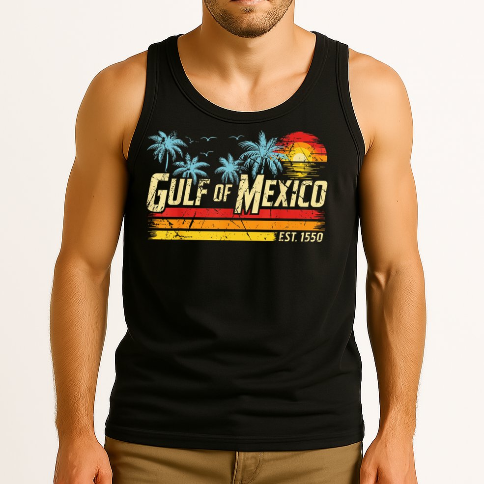 Gulf Of Mexico Forever Retro Vintage Beach Sunset Tank Top