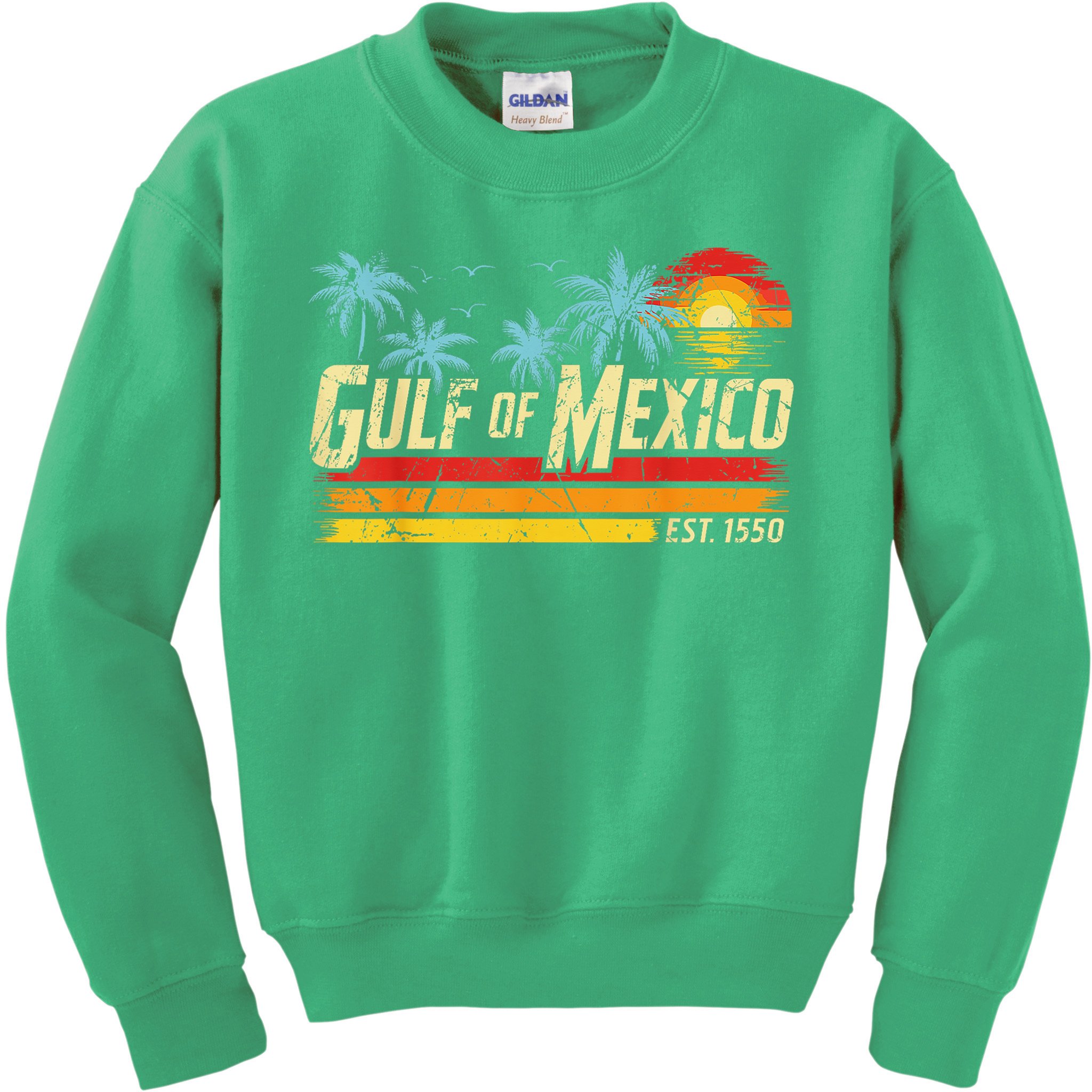 Gulf Of Mexico Forever Retro Vintage Beach Sunset Kids Sweatshirt