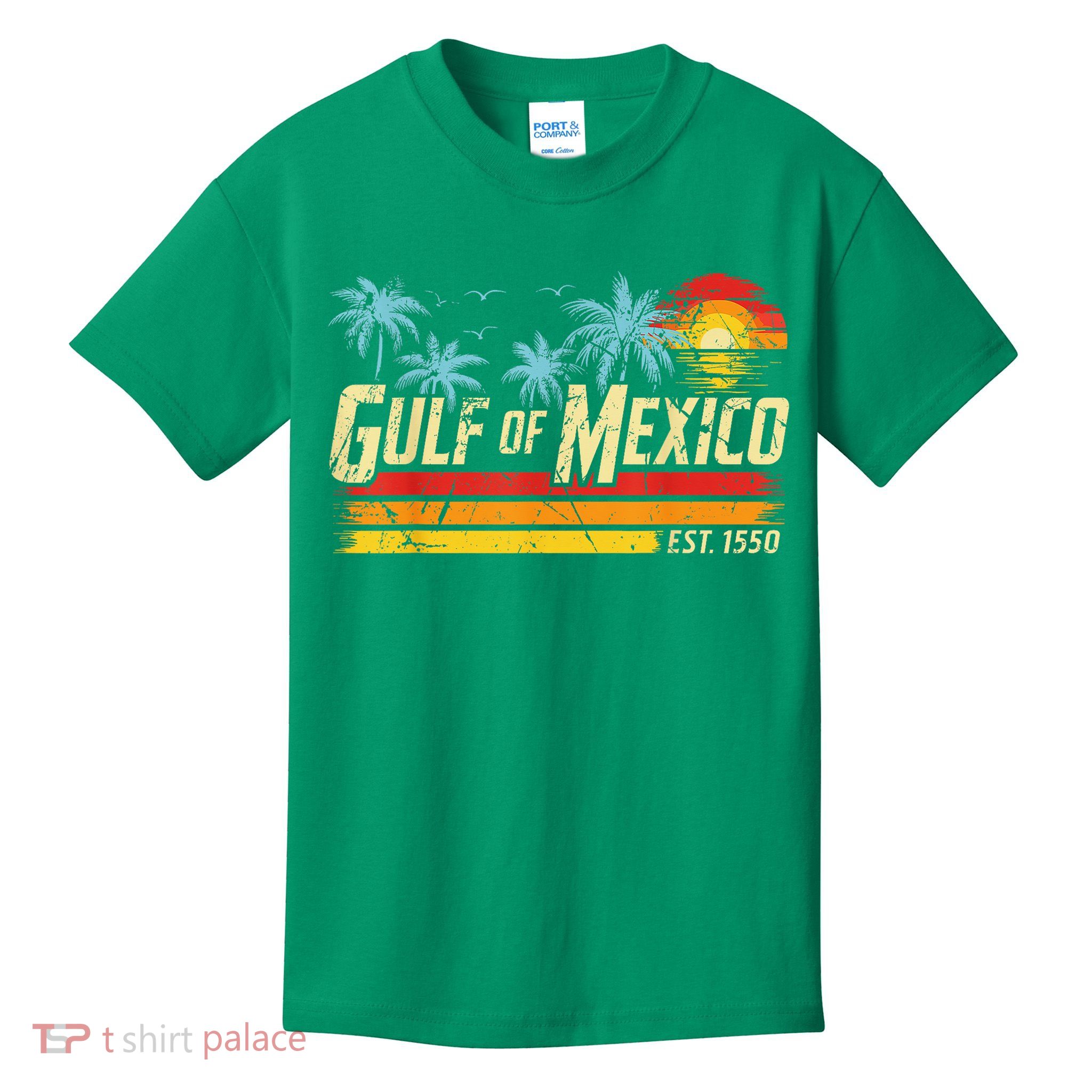Gulf Of Mexico Forever Retro Vintage Beach Sunset Kids T-Shirt