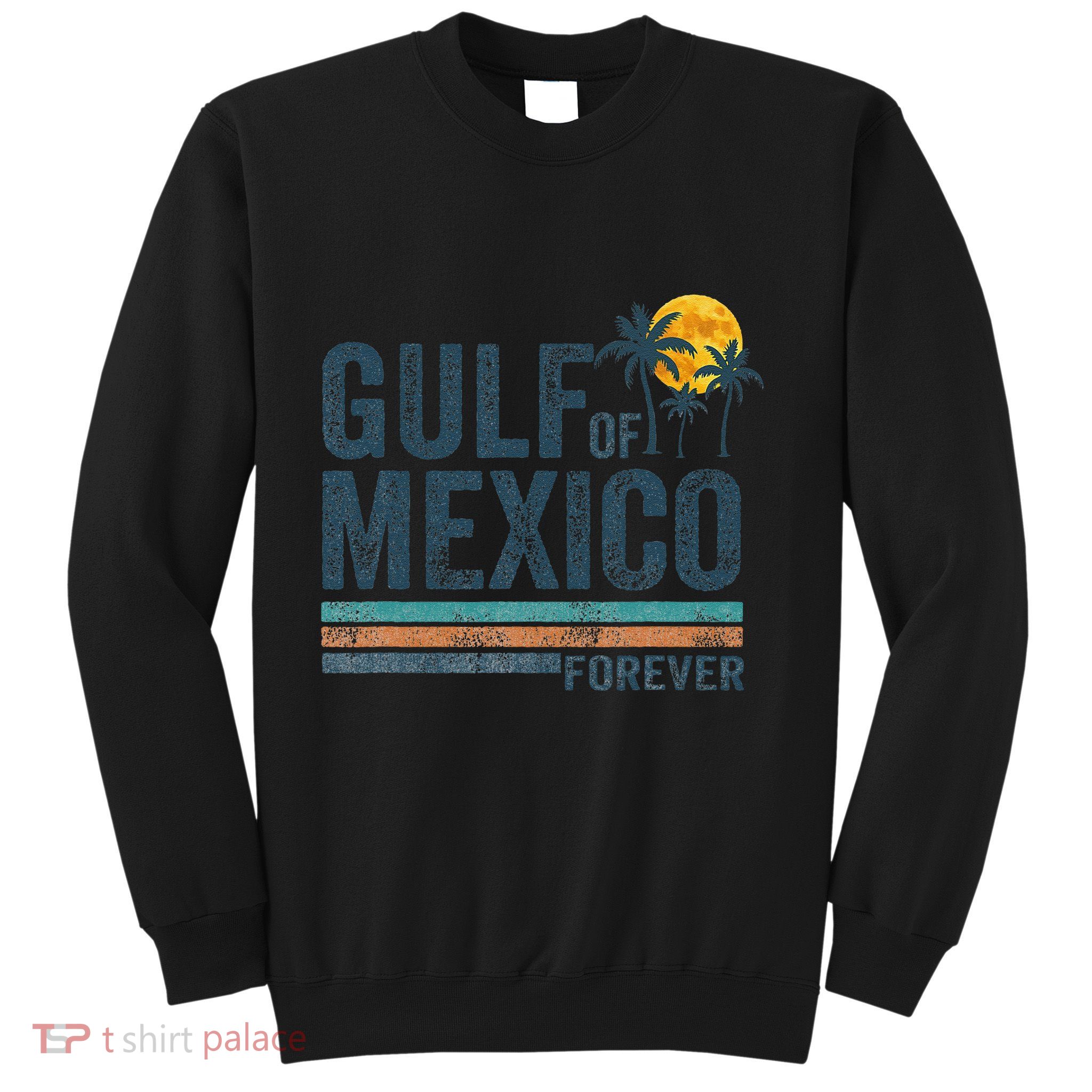 Gulf Of Mexico Forever Retro 70s Sunset Mexican Gulf Sweatshirt