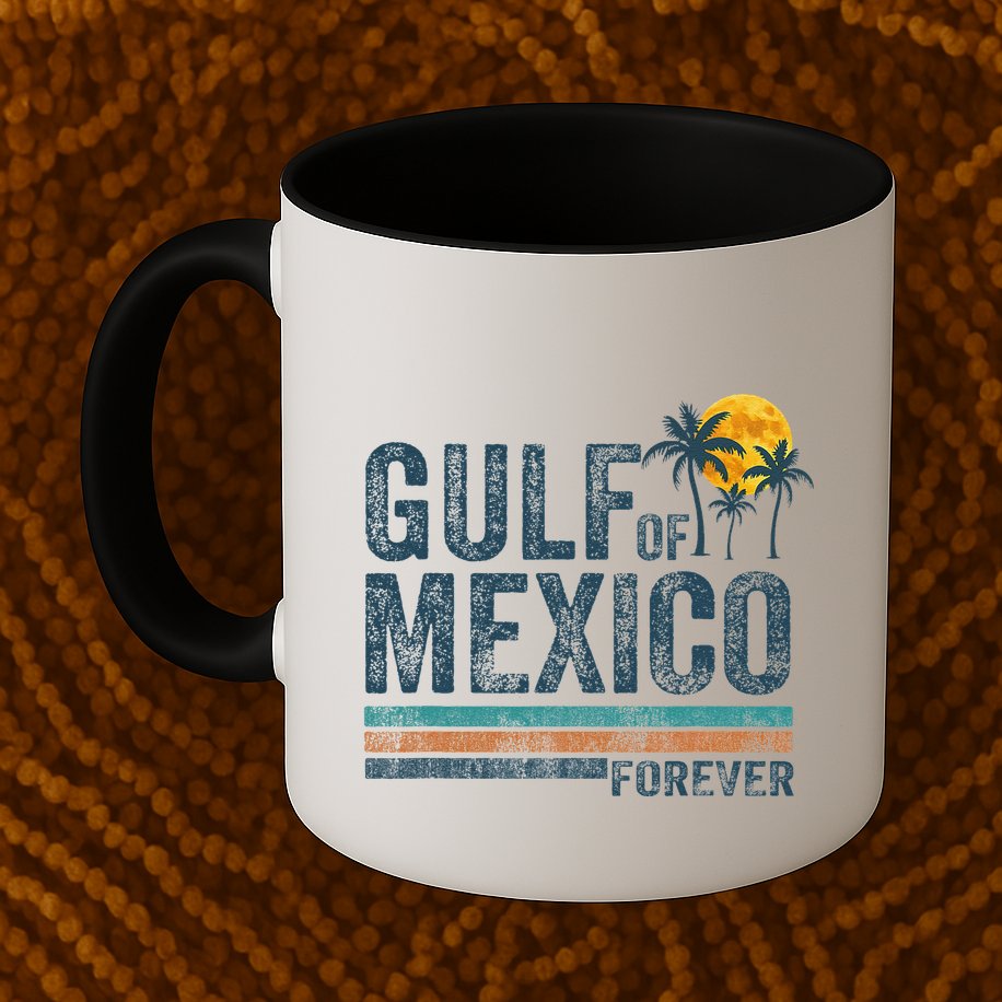 Gulf Of Mexico Forever Retro 70s Sunset Mexican Gulf Mug