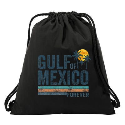 Gulf Of Mexico Forever Retro 70s Sunset Mexican Gulf Drawstring Bag