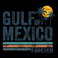 Gulf Of Mexico Forever Retro 70s Sunset Mexican Gulf Drawstring Bag