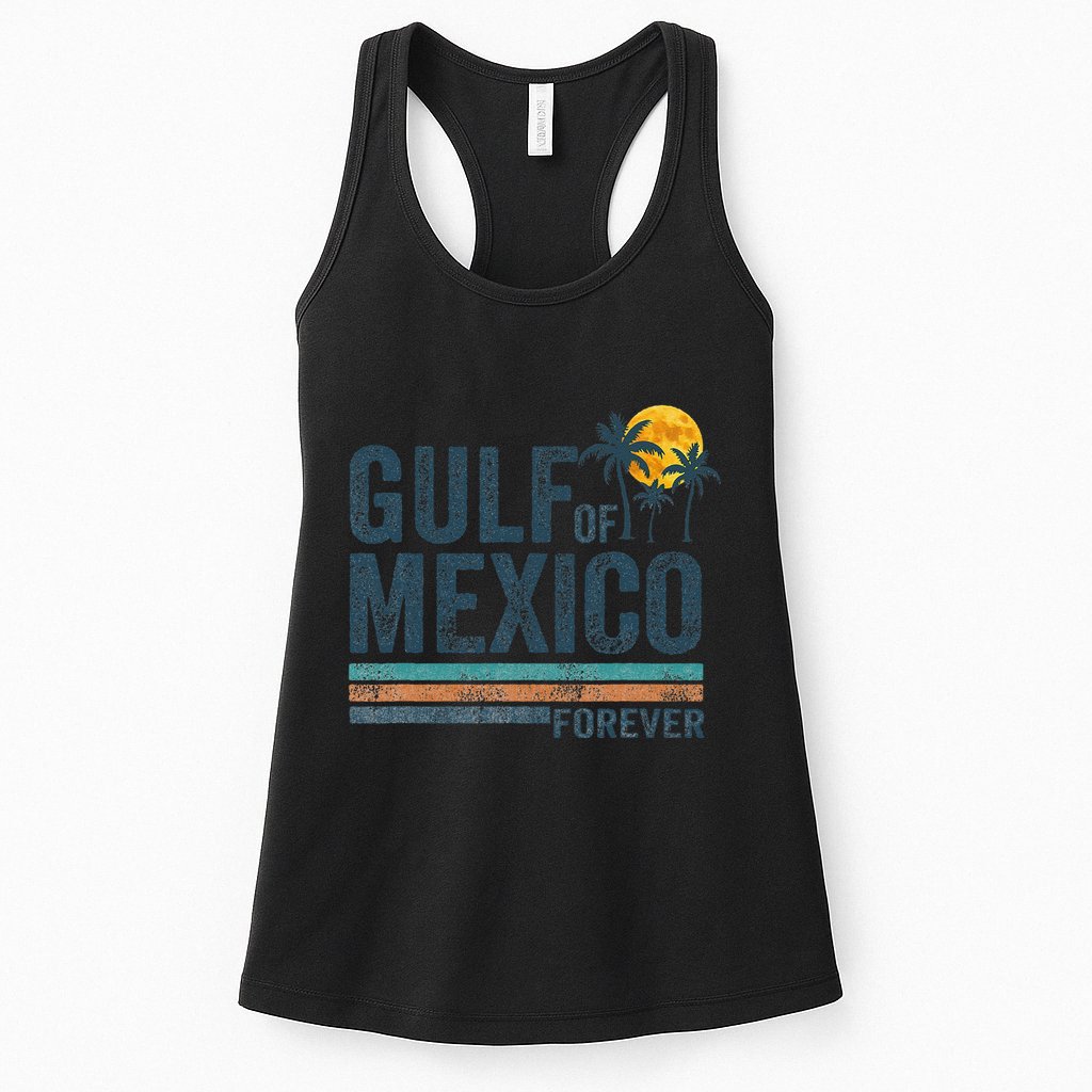 Gulf Of Mexico Forever Retro 70s Sunset Mexican Gulf Womens Tank Top