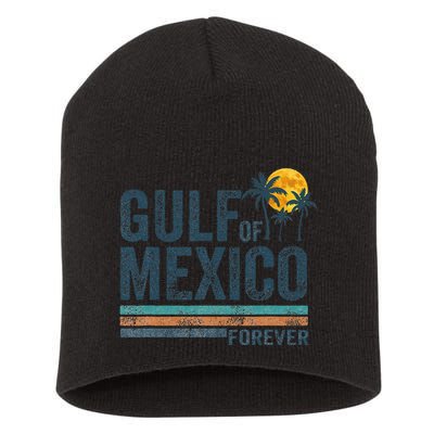 Gulf Of Mexico Forever Retro 70s Sunset Mexican Gulf Short Acrylic Beanie