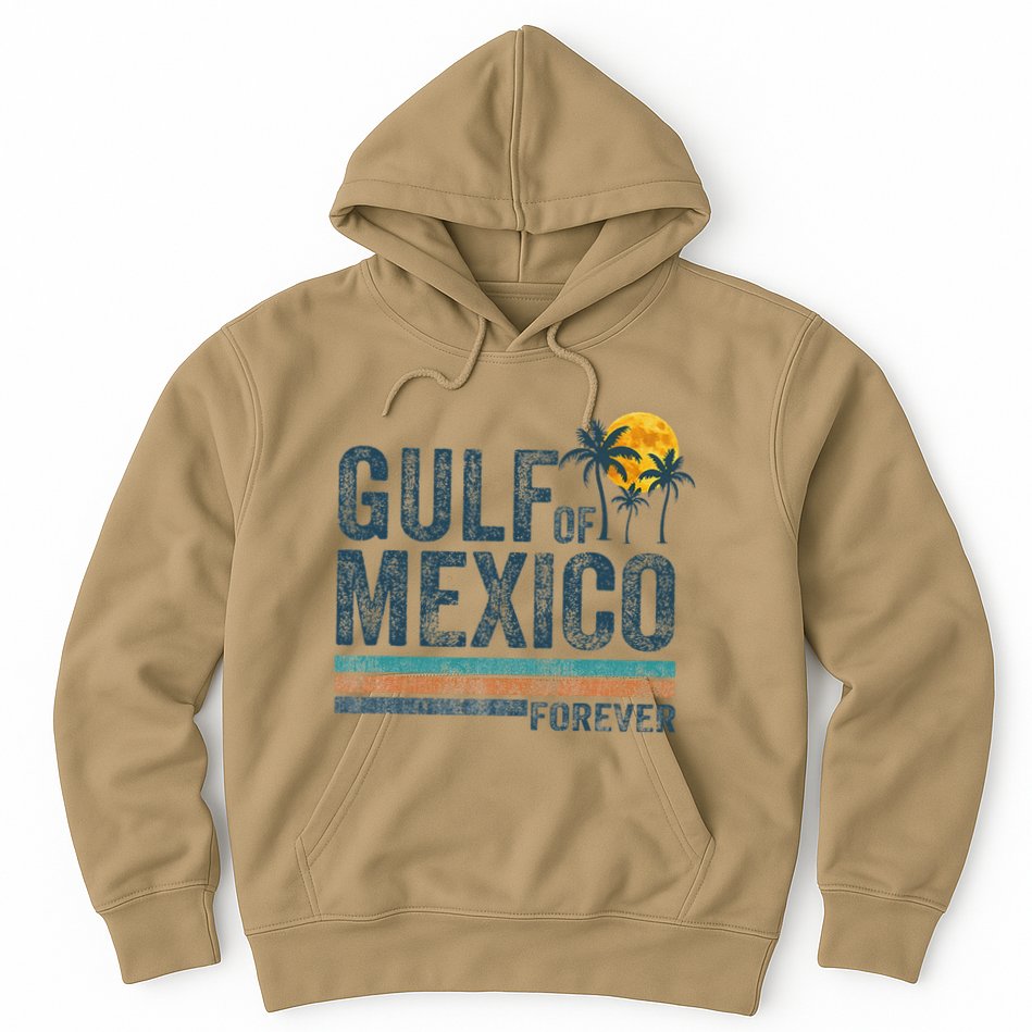 Gulf Of Mexico Forever Retro 70s Sunset Mexican Gulf Hoodie