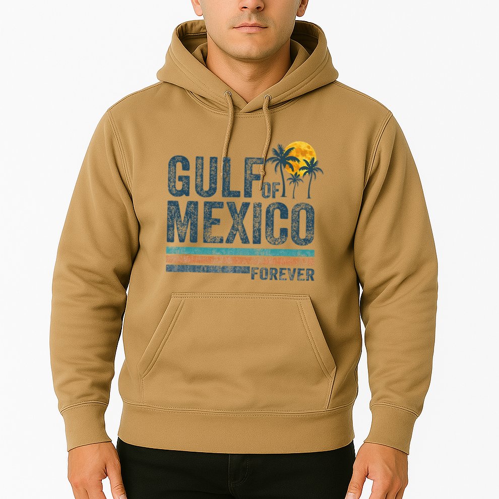 Gulf Of Mexico Forever Retro 70s Sunset Mexican Gulf Hoodie