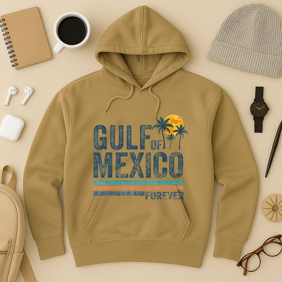 Gulf Of Mexico Forever Retro 70s Sunset Mexican Gulf Hoodie