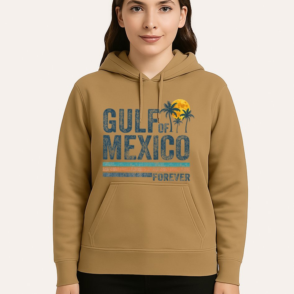 Gulf Of Mexico Forever Retro 70s Sunset Mexican Gulf Hoodie