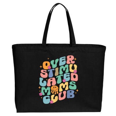 Groovy Overstimulated Moms Club Funny Trendy Mom Cotton Canvas Jumbo Tote