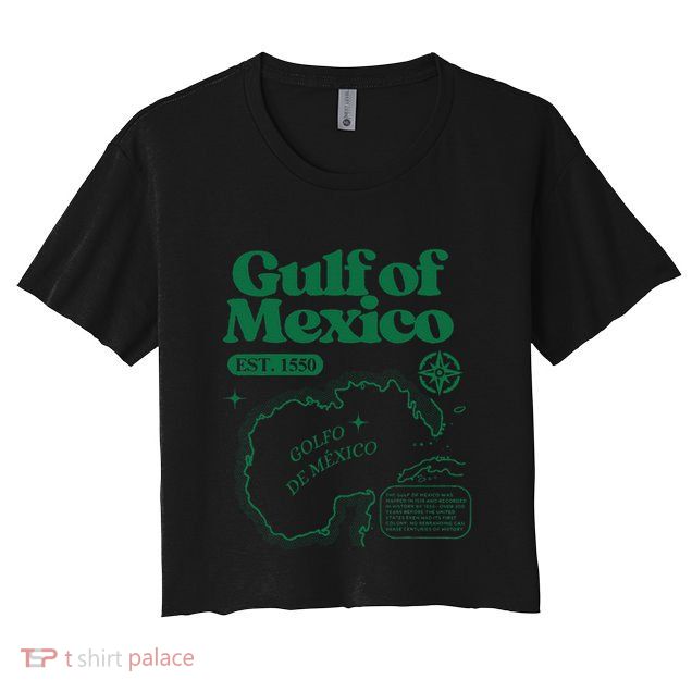Gulf Of Mexico 1550 Historic Map Women's Crop Top Tee