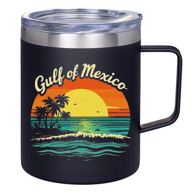 Gulf Of Mexico Beach Palms Summer Vacation 12oz Stainless Steel Coffee Mug