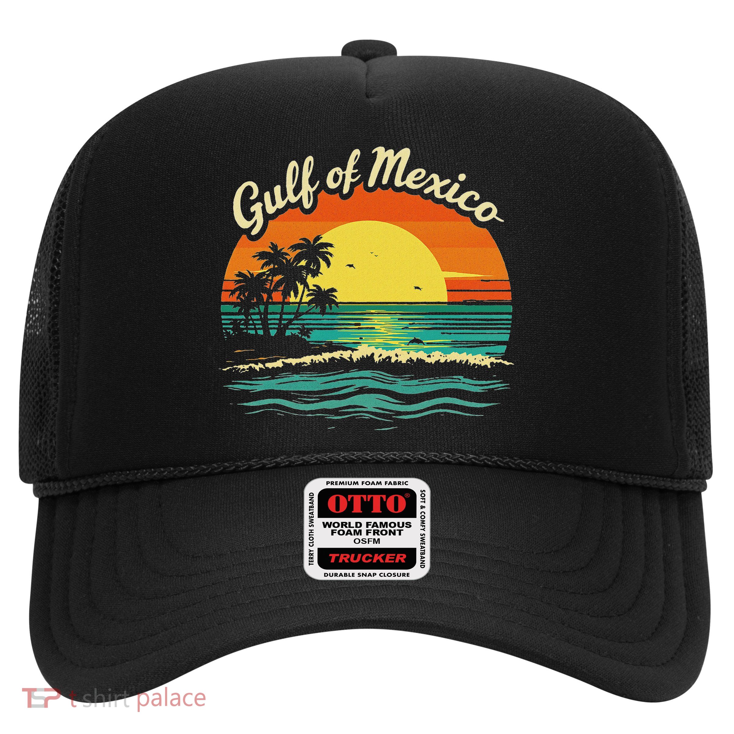 Gulf Of Mexico Beach Palms Summer Vacation Trucker Hat