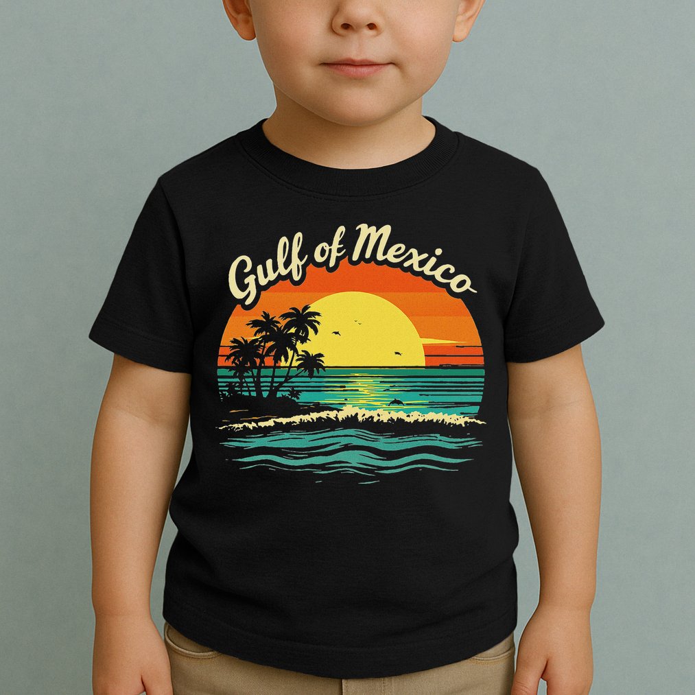 Gulf Of Mexico Beach Palms Summer Vacation Toddler T-Shirt