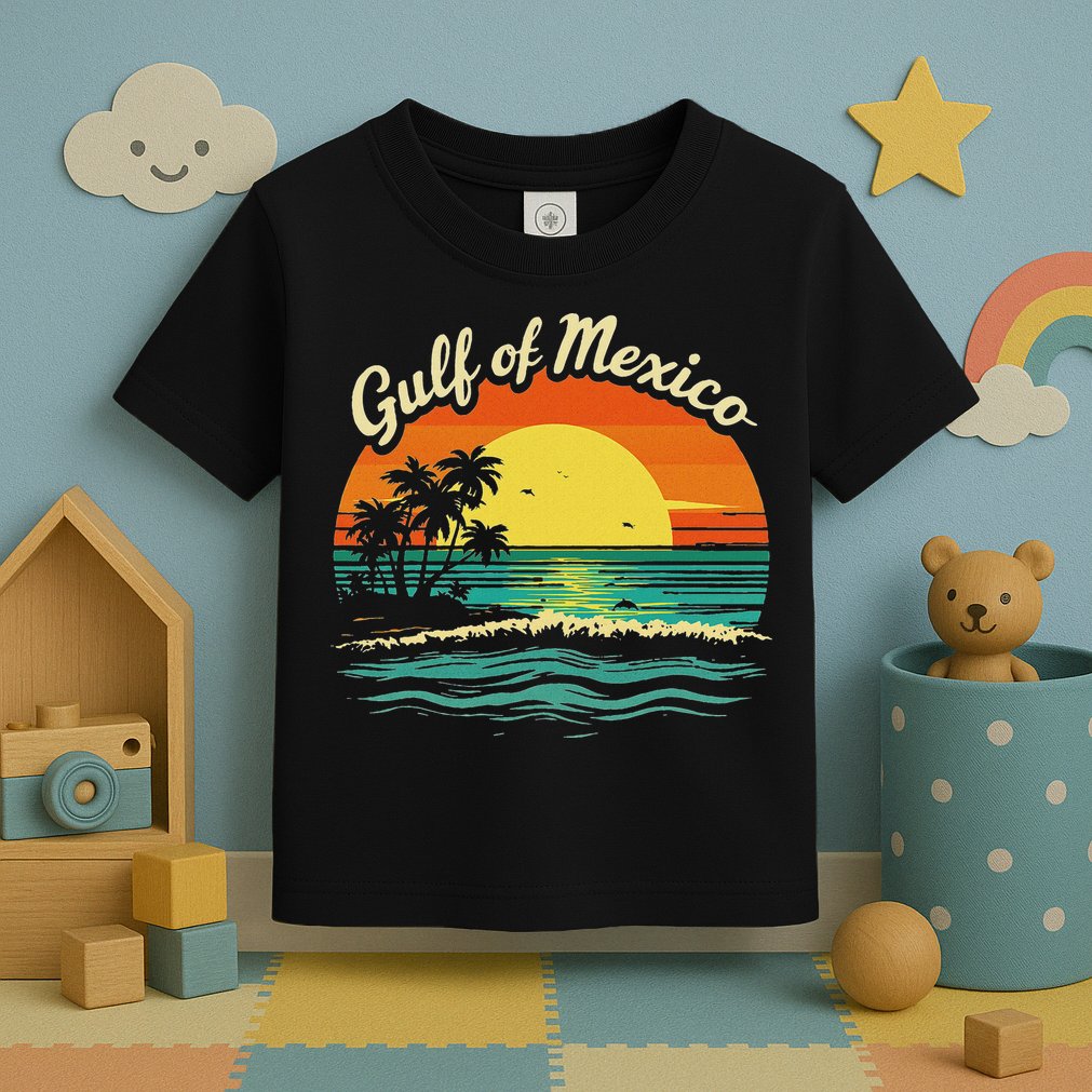 Gulf Of Mexico Beach Palms Summer Vacation Toddler T-Shirt