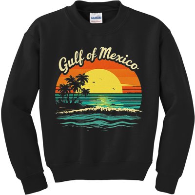 Gulf Of Mexico Beach Palms Summer Vacation Kids Sweatshirt