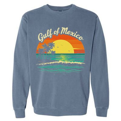 Gulf Of Mexico Beach Palms Summer Vacation Garment-Dyed Sweatshirt