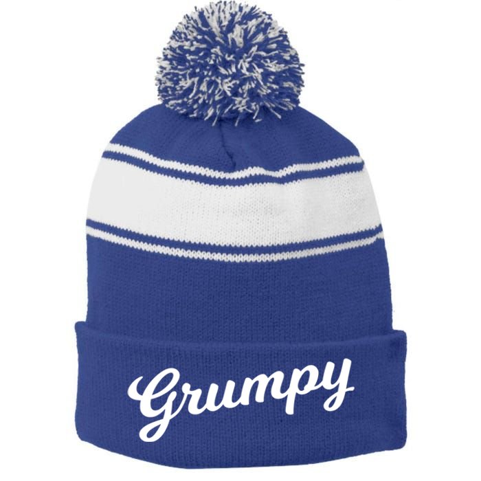 Grumpy Old Meaningful Gift Grumpy Grandad Gift For Fathers Day Meaningful Gift Stripe Pom Pom Beanie