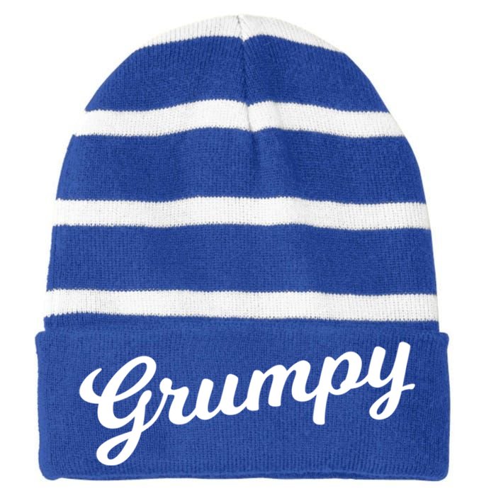 Grumpy Old Meaningful Gift Grumpy Grandad Gift For Fathers Day Meaningful Gift Striped Beanie with Solid Band