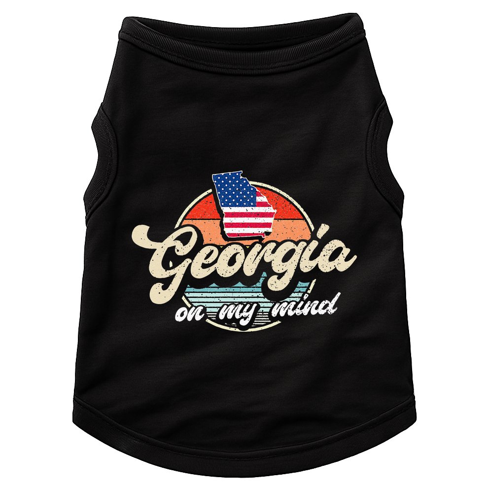 Georgia On My Mind The Peach State Retro USA Proud Georgian Doggie Tank