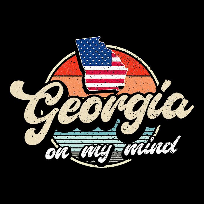 Georgia On My Mind The Peach State Retro USA Proud Georgian Drawstring Bag