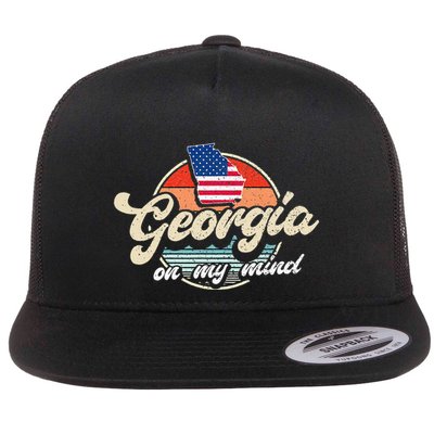 Georgia On My Mind The Peach State Retro USA Proud Georgian Flatbill Hat